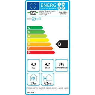 Remko RKL 495 DC 4,3 kW aire acondicionado móvil hasta 80m2 Blanco – imagen 5